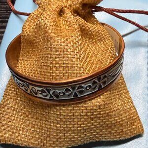 Two-Toned Copper & Silver Cuff Bracelet – Stamped